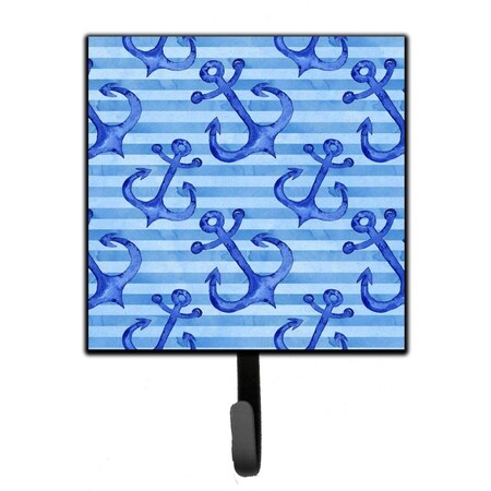Jensendistributionservices Beach Watercolor Anchors Leash or Key Holder, 4.25 x 1 x 7 in. MI1655955